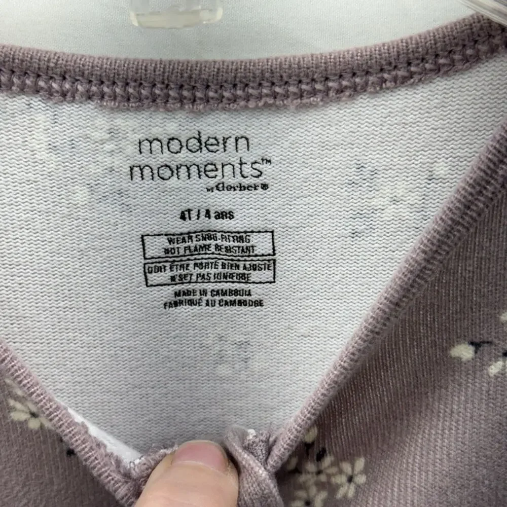 New 4T zipper modern moments by GERBER soft purple floral jumpsuit ￼